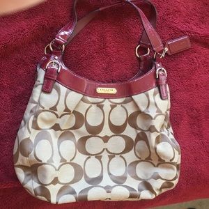 Red Canvas Madison Coach Bag